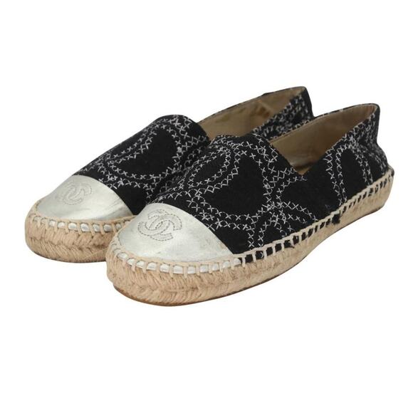 Chanel Espadrille 38 Tweed Cc Cap Toe Flats CC-0525N-0208 - Picture 4 of 12